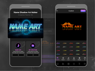Name Shadow Art App app branding design icon logo typography ui ux