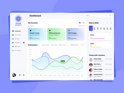 Educational Platform calendar courses dashboard desktop edtech education educational platform elinext goals learning schedule student study tasks ui web design