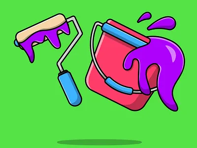 Paint Roller Brush And Paint Bucket house