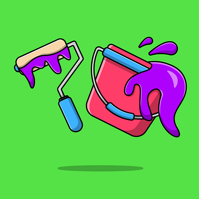 Paint Roller Brush And Paint Bucket house