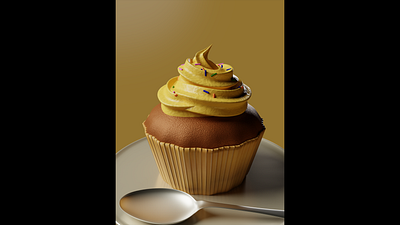 3D Cupcake with animation using Blender 3d 3d cupcake animation blender cupcake cupcake render design graphic design rendering