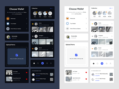 NFTS Component - NFT Mobile App UI Kit component design designsystem mobileapp nft nftmobileapp styleguide system ui ux