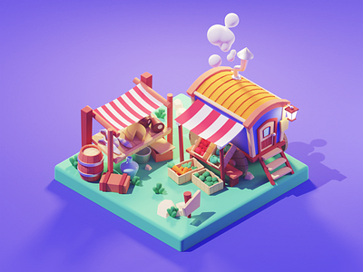 Marketplace 3d blender diorama game asset gameart illustration isometric lowpoly marketplace medieval render