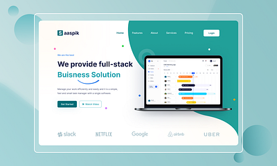 Saaspik - Saas Landing Page Design buisness hero section homepage landing page project management saas saas landing page saas website design ui design