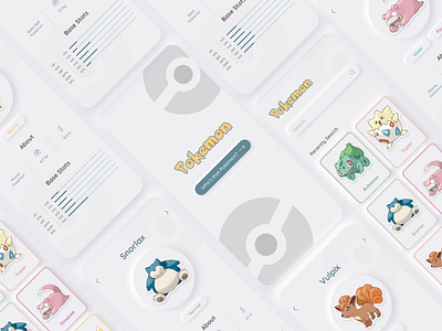 Pokedex | Pokemon Information App app figma mobile neumorphism pokedex pokemon pokemon info ui design uiux visual design