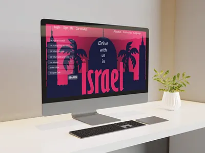 Web Design: Landing Page advertisement car rent city country graphic design illustration israel journey landing marketing online page pc promotion screen social media tourism travel web