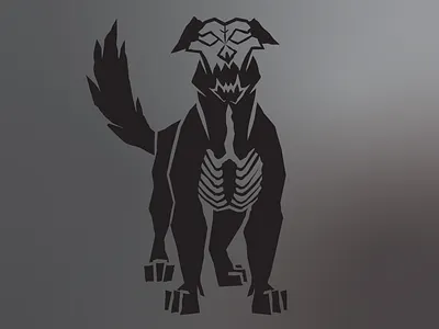 Barghest barguest black black dog dog english folklore ghost hound icon icons illustration legend monster myth mythology omen skull woodblock york