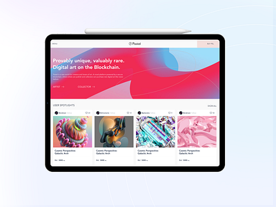 Pastel for tablet view clean crypto cta design desktop form home page interface landing logo menu mobile nft onbording pastel platform tablet ui ux web