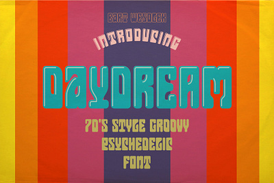 Daydream daydream display dreamline font groovy font handcrafted psychedelic font retro seventies sixties typeface typography