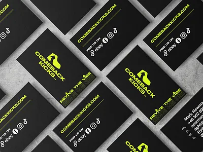 Comeback Kicks Shipping Cards branding card fashion logo modern