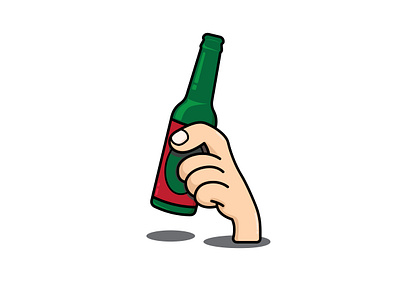 Beer Bottle cartoon illustration logo