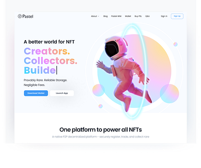 A better world for NFT app clean design desktop download illustration interface landign landing page logo mobile muzli nft pastel product ui ux web