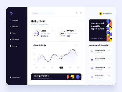 Dashboard Design for Managers 🚀 2022 branding chart color crm dashboard design desktop graphic design graphics illustration light logo minimalistic pattern statistics ui ux vector web