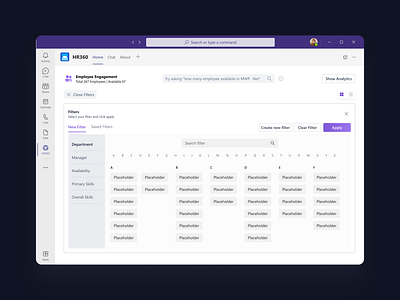 Filters UI UX design employee employee filter filter filters hr hr application ms teams search teams ui kit ux