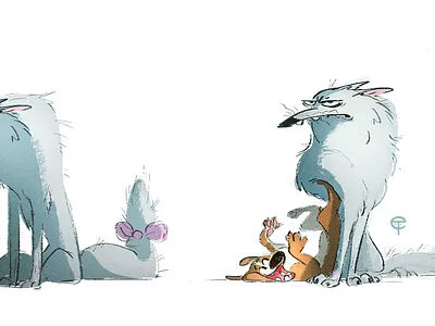 one unhappy wolf animals character design dog illustration wolf