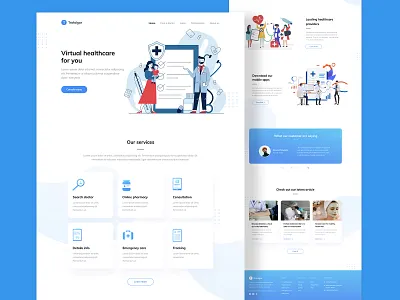 Doctor Landing Page branding design doctor doctor landing page graphic design hero shot home page illustration landing page logo ui ui design uiux design