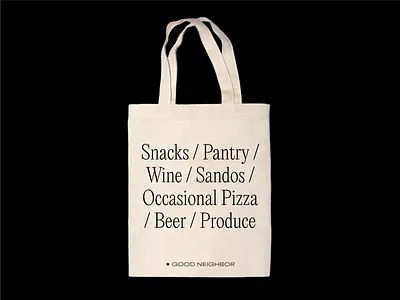 Grocery/Wine/Snack tote art direction bodega brand identity branding concept art design general store graphic design market playtime restaurant branding streetwear typography