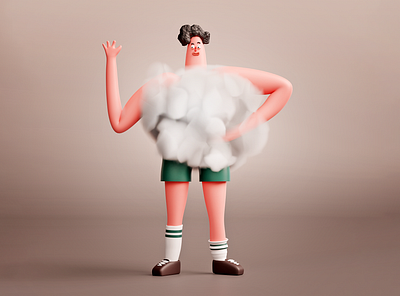 Cloud guy 3d 3d illustration animation blender character character design clud digital editorial illustration illustration motion graphics process ui