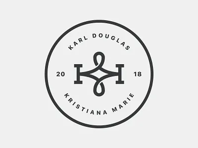 K+K Wedding Logo badge emblem logo monogram wedding