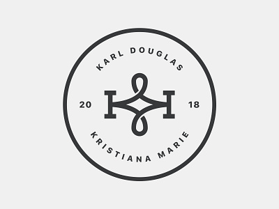 K+K Wedding Logo badge emblem logo monogram wedding