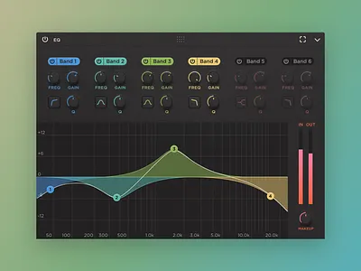 6 band EQ UI concept daw eq equalizer flat music music production sketchapp sound ui uidesign vst vst gui vst skin