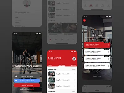 Alpha Mode - Mobile App app cardio coach design exercise fitness health jogging marathon mobile sport tracker training ui ux wellnes