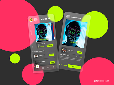 NFT App app app design crypto ethereum glass app glass design modern modern app nft nft app nft art nft design nft market opensea ui ux