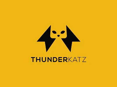 ThunderKatz bolt cat clever design electric iconic logo logodesign minimalist minimalistic negative space thunder