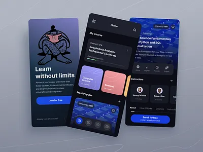 Online courses app app concept app design clean ui concept design courses education educational app mobile app online courses product design study