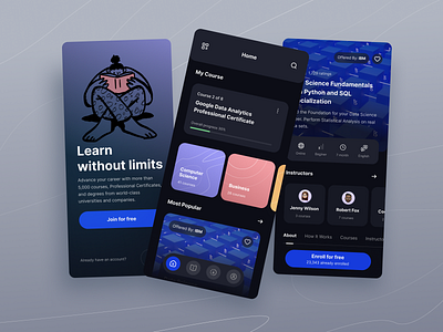 Online courses app by Asya for Windmill on Dribbble