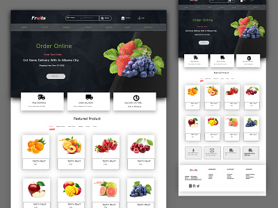 Fruits ecommerce website Design in adobe xd app app design design ecommerce website graphic design illustration landing landing page landing page design page design product design ui ui design uiux design user interface design web design website website design