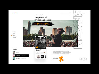 Brazn App Style Tile 3 app branding creator design lifestyle music ui ui design ux design visual design
