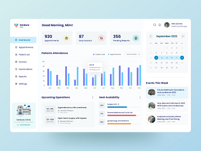 Clinic Management Dashboard healthcare healthcare app minimal modern product design product designer saas trendy ui ux ux design ux designer web app