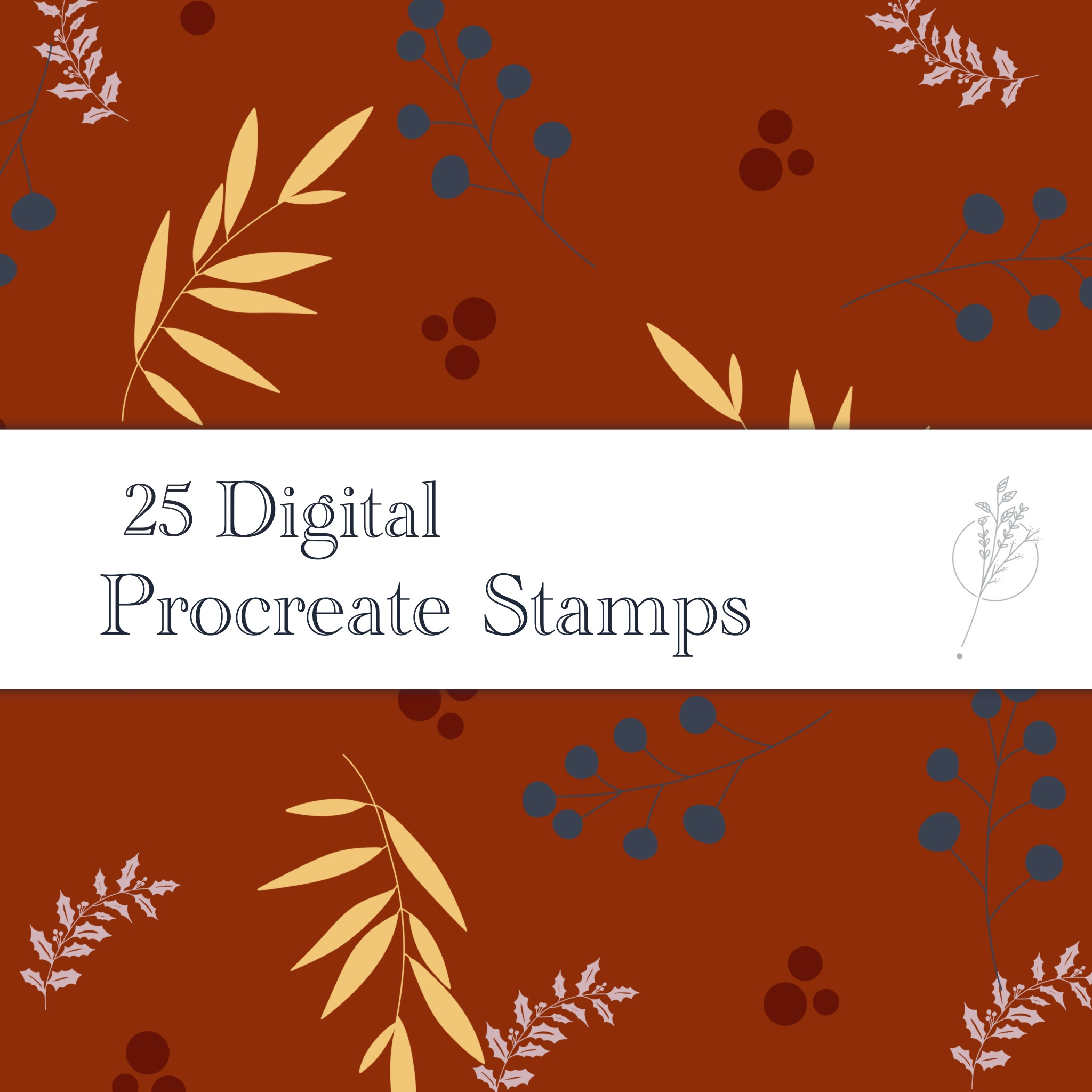 Example of Procreate Brunch Stamp Brushes