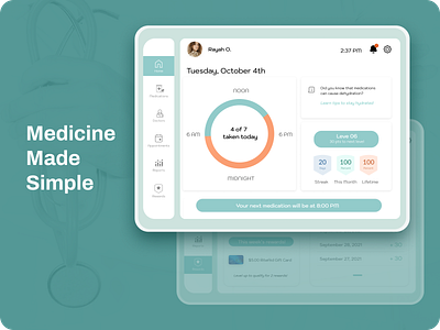 Medical Tablet UI Design medical medical app medical design prescription reminder app tablet design ui ui design