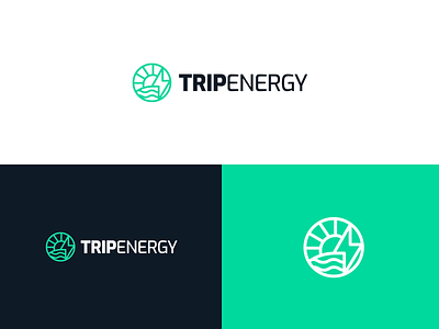 Trip Energy Logo alternative energy brand branding design eco logo green green energy green logo illustration logo logo design logo designer monochrome logo monoline monoline logo vector