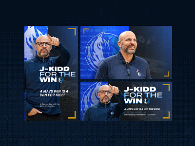 Dallas Mavericks J-Kidd For The Win Campaign Graphics branding charity dallas dallas mavericks design logo mavericks nba typography