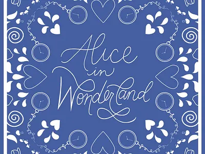 Alice In Wonderland Book Cover book cover graphic design illustration typography