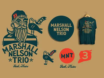 Marshall Nelson Trio branding design graphic illustration logo nautical oldfisherman vector