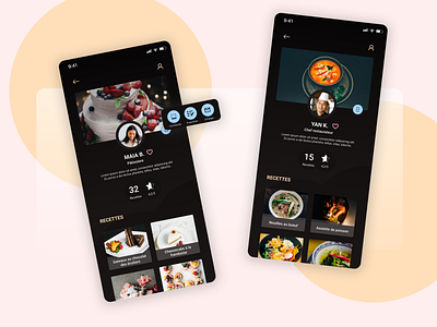 Daily UI 006 - User profil app asian cake chef cooking cookingapp dailyui design designapp food mobileapp profile ui uidesign user userexperience userinterface userprofile ux uxdesign