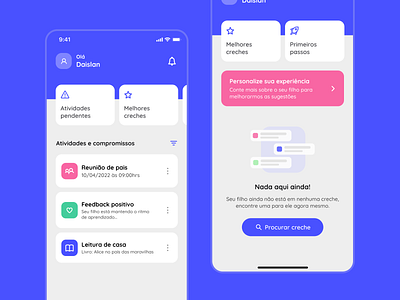 App CrecheFast... app design figma interface minimal ui ux