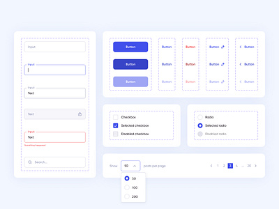 UI Elements buttons checkbox clean ui components design system disabled dropdown figma focus guideline inputs interface label pagination placeholder product design radio styleguide ui ux