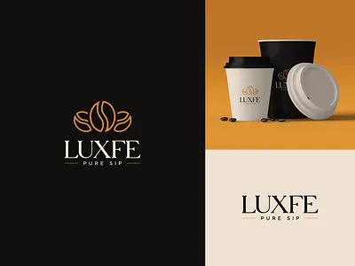 Luxfe Logo | Coffee Logo & Branding abedin joy bean brand brand guidelines branding cafe cafeteria coffee coffee branding coffee logo coffee packaging coffee shop coffee shop logo design graphic design logo logo design minimal restaurant logo typography