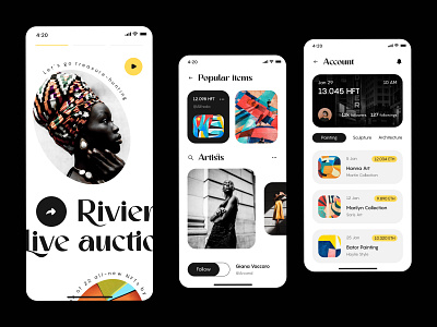 NFTiE auction iOS mobile app android android app design android application app app design app screens application auction ios mobile mobile app mobile app design nft nft mobile screens startup ui ux