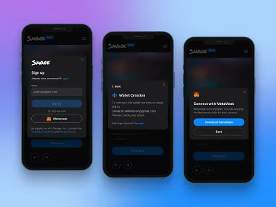 Savage — Simplified registration [by PixelPlex] blockchain clean create account crypto design ethereum forgot password form log in metamask minimal mobile password registration sign up ui ux web app
