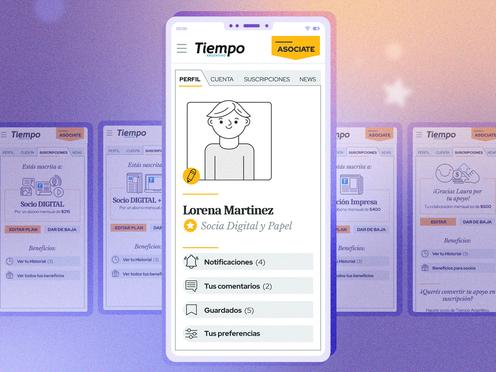 Tiempo Argentino Digital NewsRoom Platform: Personalization art branding color design editorial graphic design icon illustration journalism logo media news newsroom personalization platform preferences ui users ux wireframes