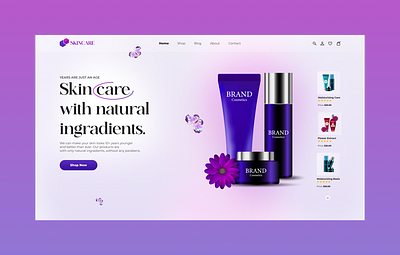 Hero Header Beauty Design, Glassmorphism banner beauty beautywebsite branding cosmetics freelance design glassmorphism graphic design header design hero header landing page landing page design ui ui design web design web template website