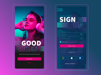 Daily UI Challenge - 001: Sign Up Form design music purple sign up ui ux