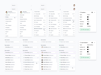 Dropdown components — Untitled UI account dropdown design system dropdown dropdown inputs dropdowns figma figma component input inputs product design ui design