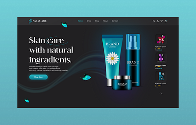 Skin Care Beauty Hero Header Design Neumorphism/Glassmorphism banner beauty cosmetics freelance design glassmorphism header design hero header design landing page neumorphism product design product design landing page ui ux design web design website design website ui